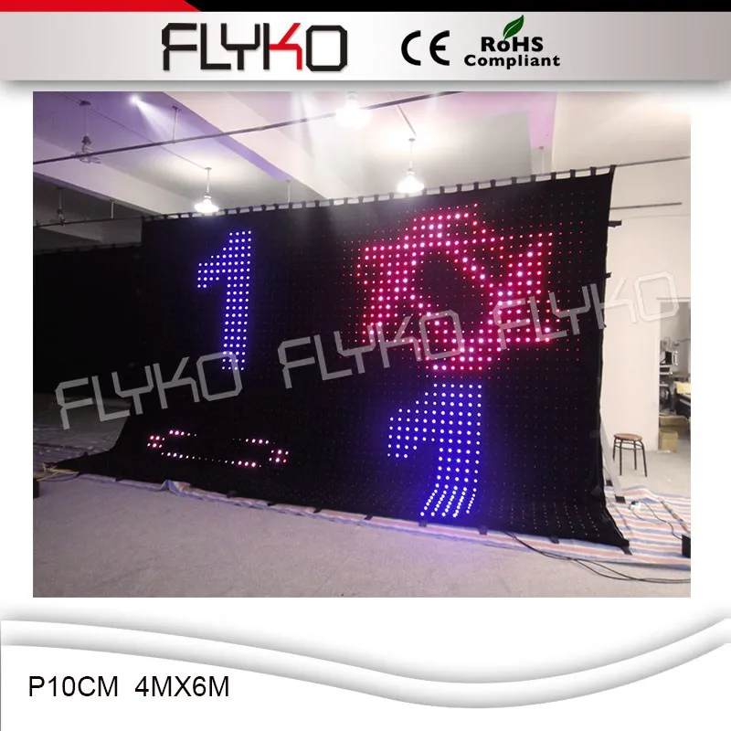 CE ROHS красивый светодиодный видео экран для концертной сцены p10cm 4 м x 6 занавес |