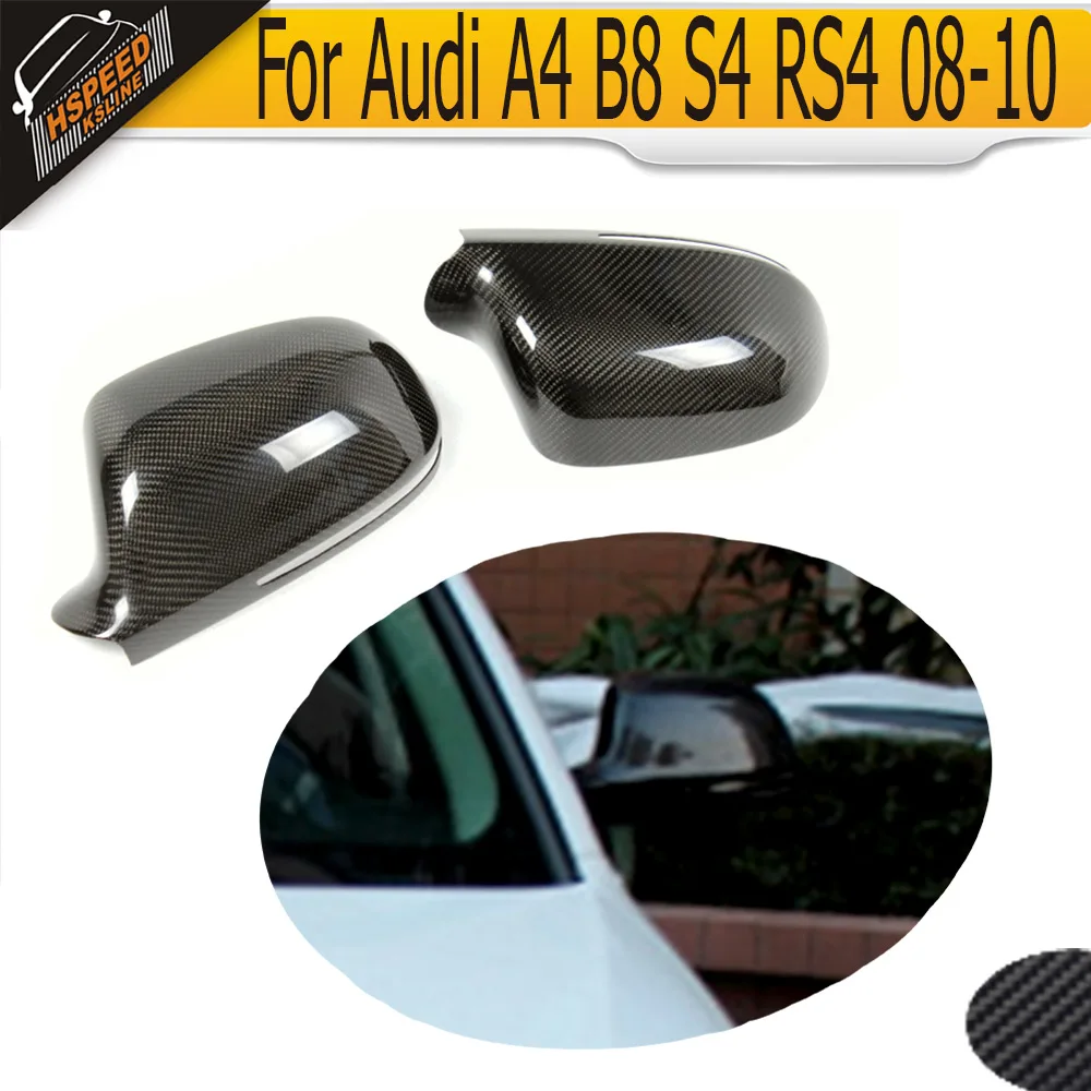 

Carbon Fiber Mirror Cover Caps For Audi A4 B8 S4 RS4 08-10 without side assist