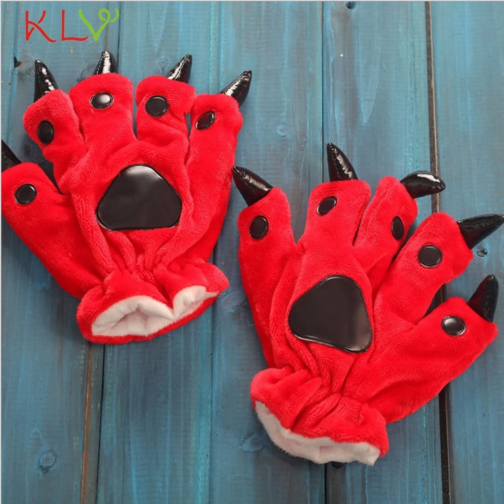 

Gloves Women Men Winter Animal Cartoon Dinosaur Bear Cosplay Warm Gloves Female Gloves Mittens Handschoenen 18oct30