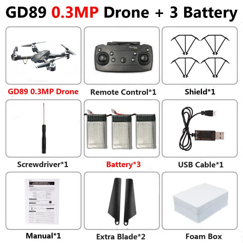 GW58 0.3MP 3B Foam GW58 складной Дрон с камерой HD 2MP FPV Wi-Fi высота удержания антенна видео селфи RC Квадрокоптер вертолет детская игрушка VS SG106 E58 - Цвет: GW58 0.3MP 3B Foam