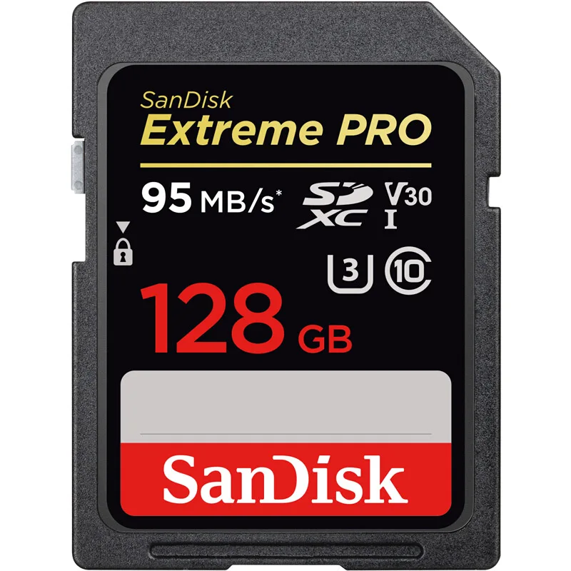 Двойной флеш-накопитель SanDisk Extreme PRO SD карты 256 ГБ 128 Гб 64 ГБ 32 ГБ оперативной памяти, 16 Гб встроенной памяти Class 10 SDXC карты памяти SDHC карты памяти 95 МБ/с. для цифровых фотоаппаратов с защитой от краж