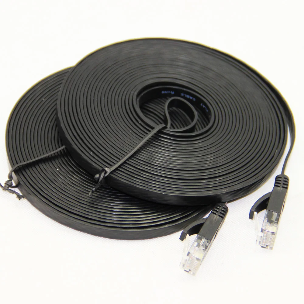 Плоский CAT 6 RJ45 сетевой Ethernet Соединительный кабель для модемного маршрутизатора