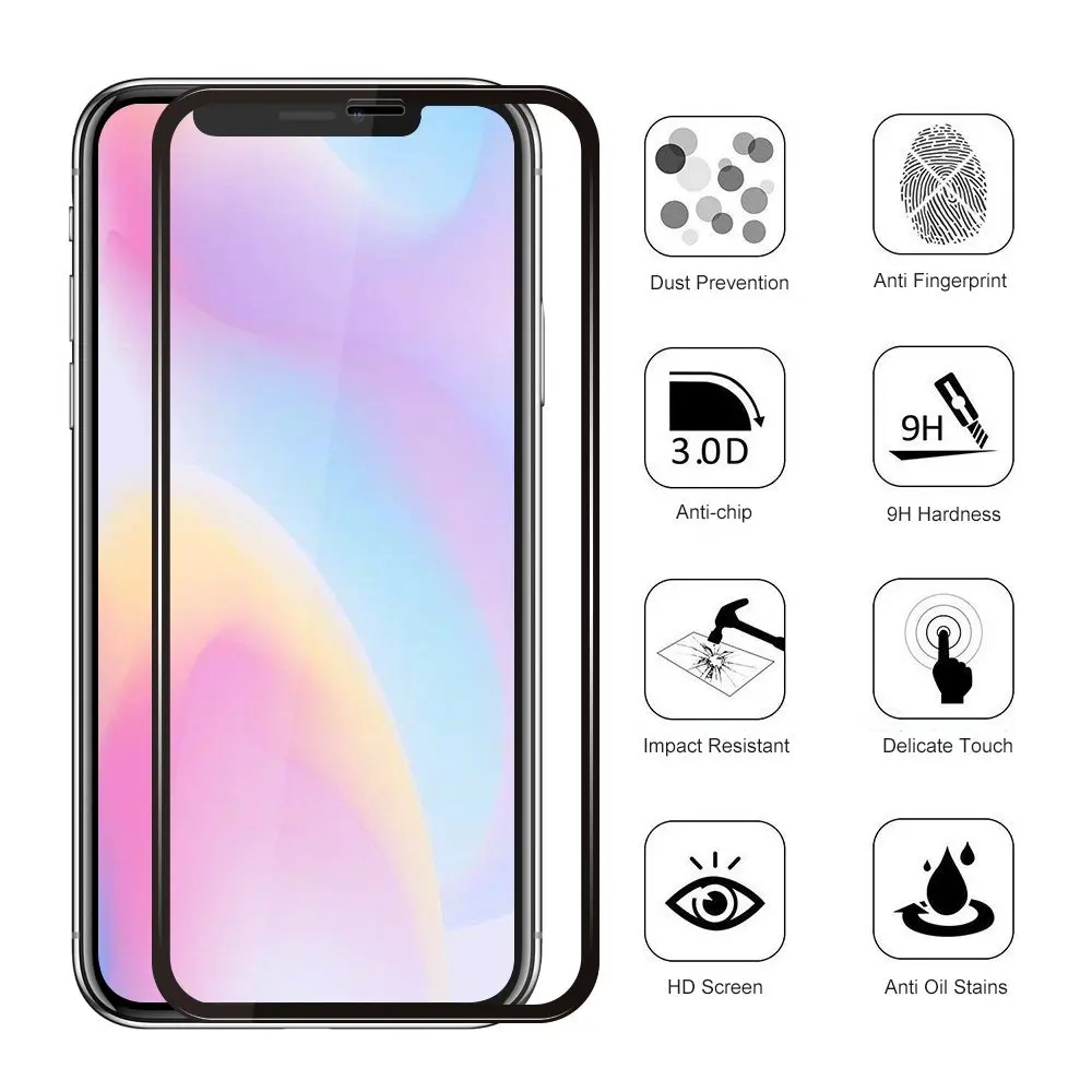 Пыленепроницаемое закаленное стекло для Apple iphone X 8 7 6 6s plus|full cover|screen protectorscreen protection