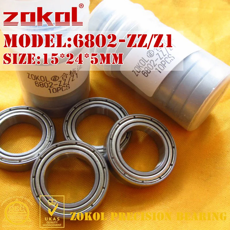 ZOKOL 6802 RS Z1 подшипник 6802 ZZ 2RS Z1 6802ZZ/Z1 глубокий паз 6802RS шариковый подшипник 15*24*5 мм