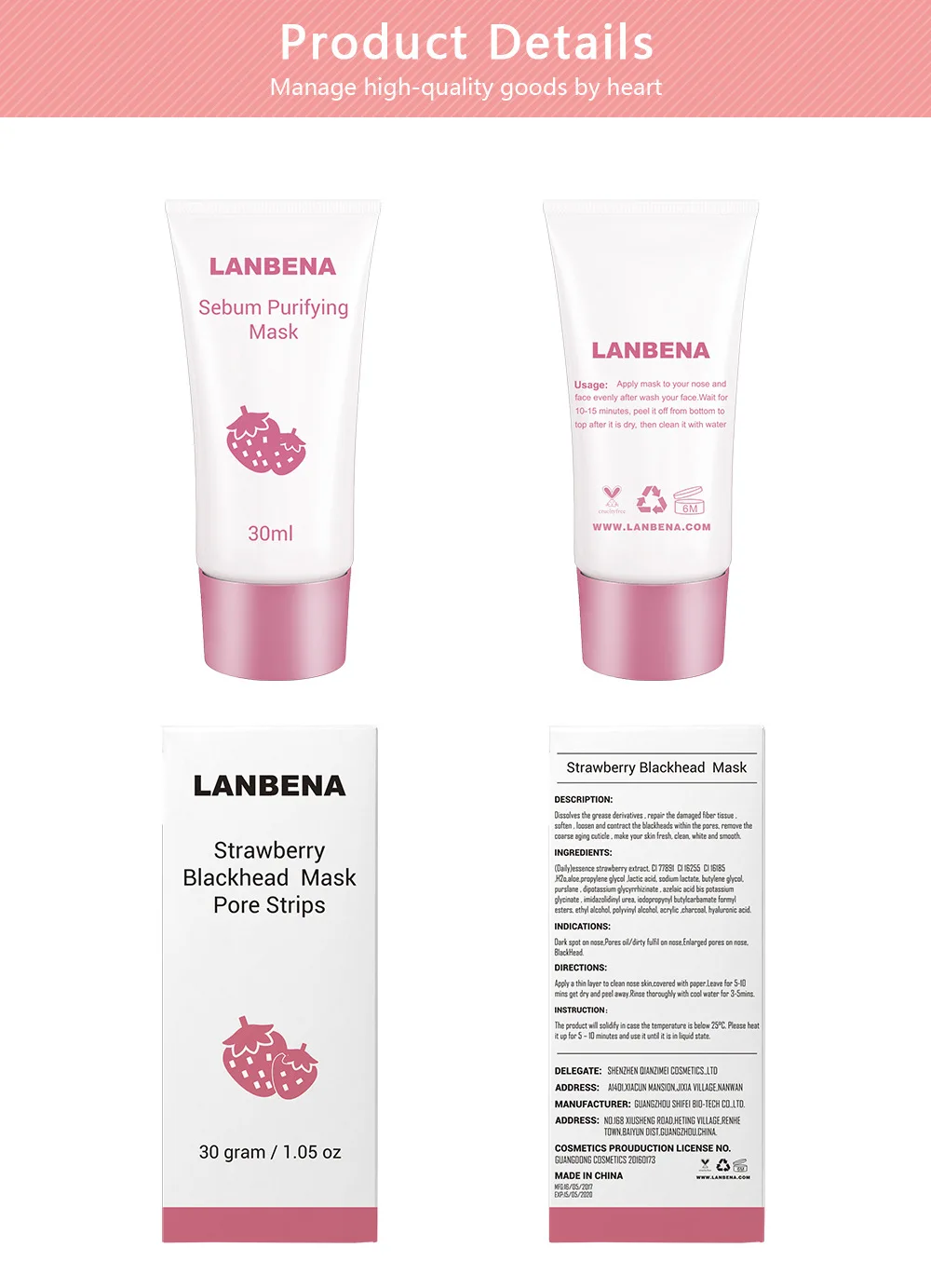 LANBENA клубника угрей Remover маска для носа уход за кожей лица грязевая маска пор полосы черный коллагеновая маска от акне Лечение Уход за кожей TSLM1