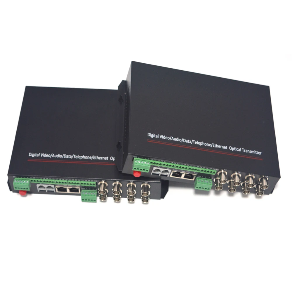 4 канала видео Ethernet RS485 422 передача данных через один волоконно-оптический