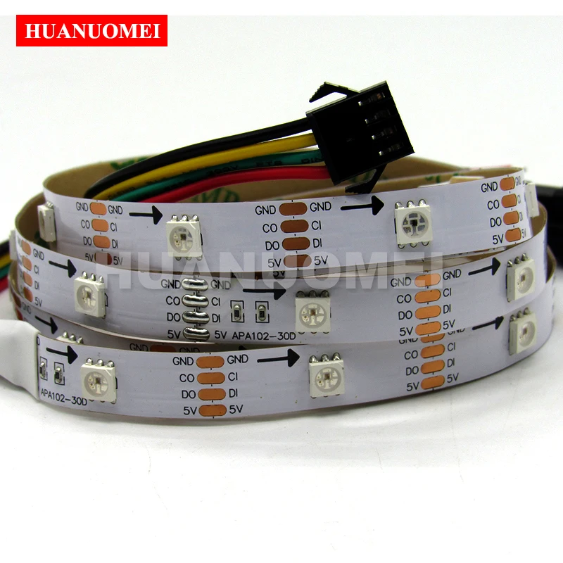 1 м 30 светодиодный s/M APA107 цифровая светодиодная лента пикс./м IC встроенный 5050 SMD RGB