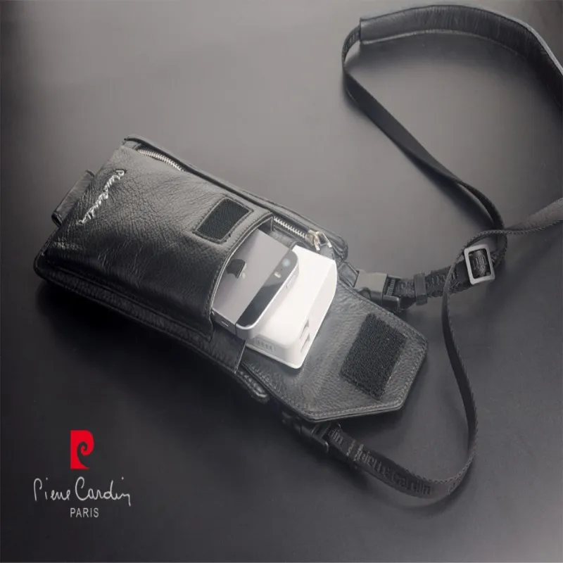 Мужская повседневная сумка через плечо Pierre cardin мужская из натуральной воловьей