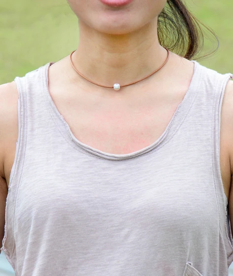 Chokers Freshwater Pearls Natural Leather Choker Necklace Womens Simple Collar Pearl Jewelry Dropship | Украшения и аксессуары