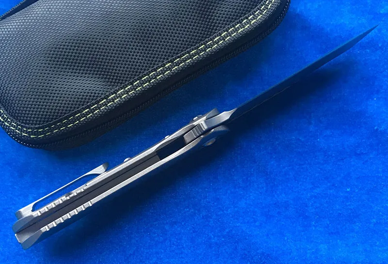 Складной нож LEMIFSHE MT02 Warhound Flipper лезвие D2 титановая ручка TC4 для кемпинга охоты ножи