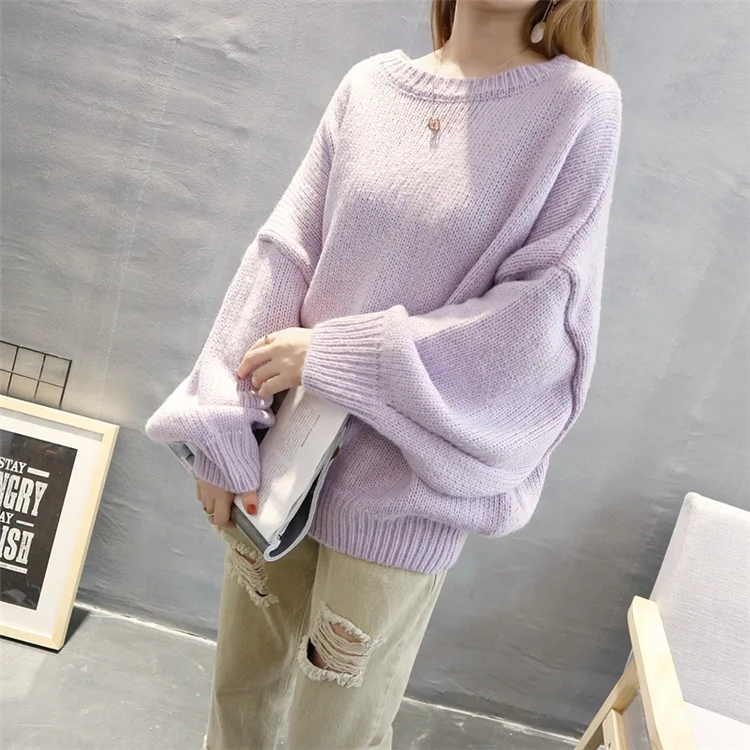 Pullover Sweaters 2019 Autumn Winter Women Sweater Jumper Batwing Long Sleeve Casual Loose Solid Blusas Feminina Vestidos | Женская