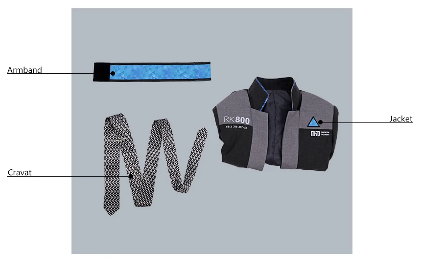 Jacket plus tie Детройт стать человеком Коннор RK800 агент костюм униформа косплей костюм ONSEN индивидуальный заказ - Цвет: Jacket plus tie