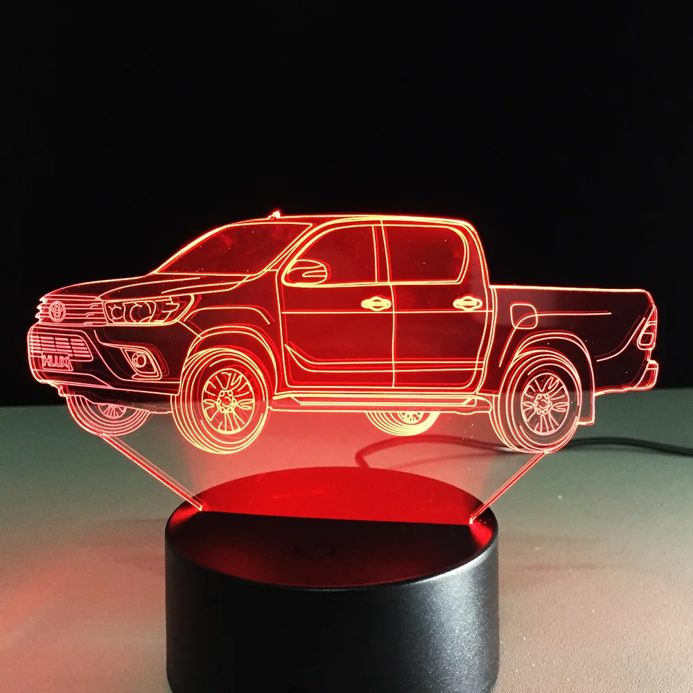 Тракторная модель 3d лампа 7 цветная для захвата автомобиля маленький Ночной