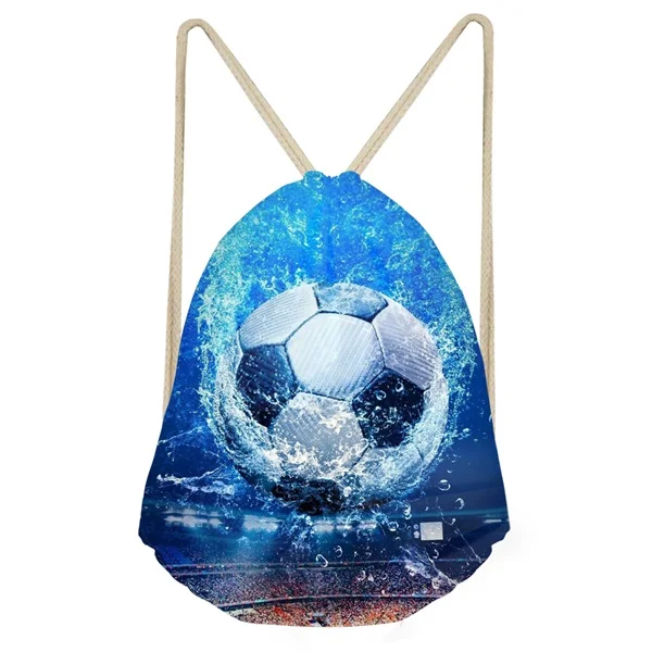 INSTANTARTS 3D Ice Soccerly мяч для мальчиков с принтом завязки сумки Повседневное многофункциональный хранения Packpack Softback Дети школьная сумка - Цвет: H274Z3