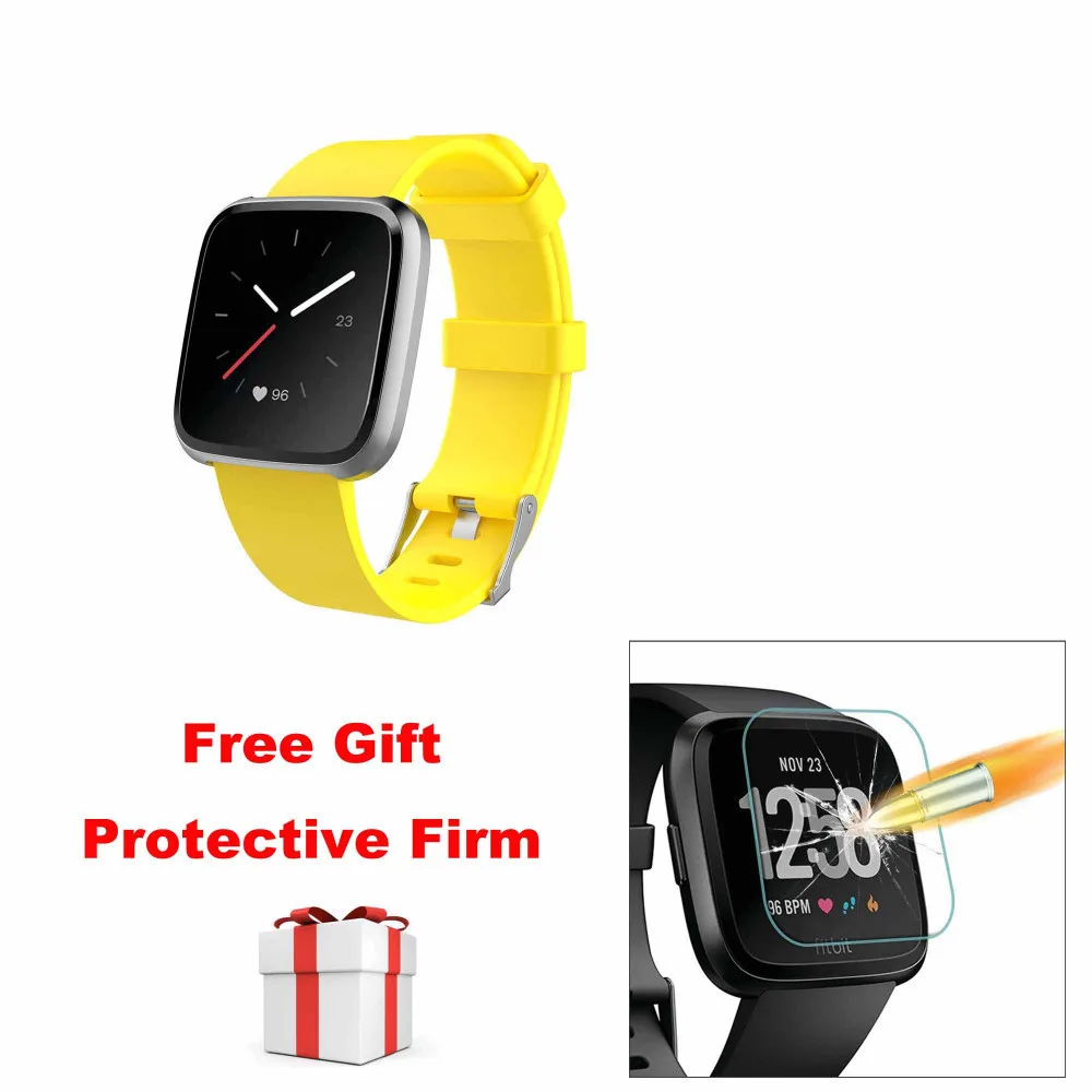 Yellow Duszake Replacement Strap For Fitbit Versa/Versa Lite Band Soft Silicone Waterproof Wrist Bracelet Strap For Fitbit Versa Band - Цвет: Yellow