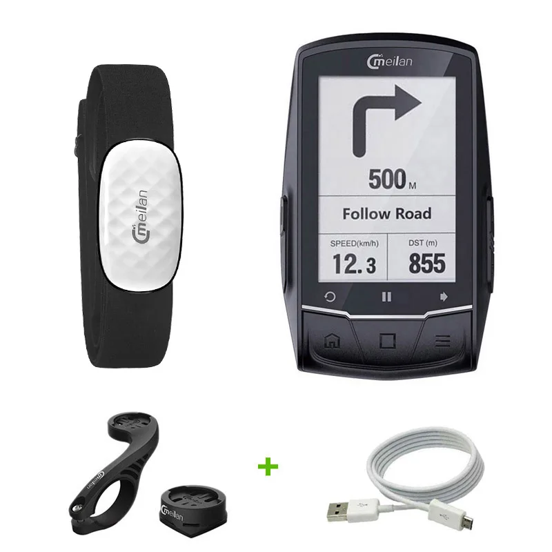 M1xC5 Gps велокомпьютер gps навигация для велосипеда Спидометр M1 M2 может поддерживать соединение с датчиком частоты сердечных сокращений(не включает - Цвет: M1xC5