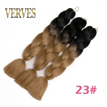 VERVES плетеные волосы, 1 шт., 24 дюйма, вязанные крючком огромные косички, 100 г/шт., синтетические, Омбре, Жаростойкие Волокна, волосы для наращивания, розовые - Цвет: P18/22