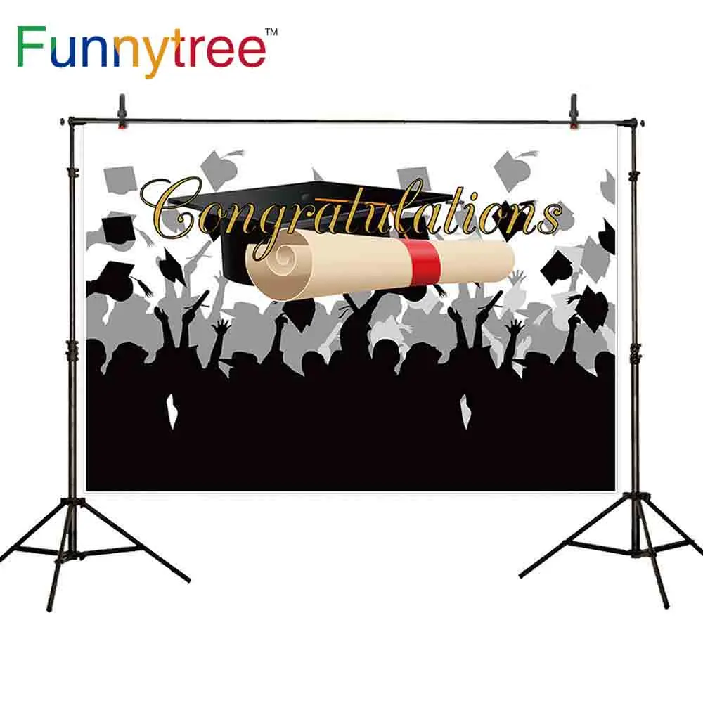 Фон Funnytree для фотосъемки золотой абстрактный черный фон с изображением силуэтов