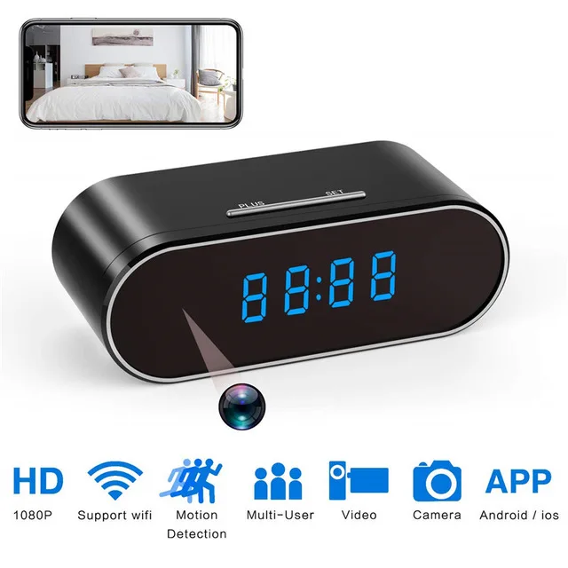 rectangle Wifi мини-камера, часы, секретная ip камера безопасности, 1080 P, ночное видение, камера движения, удаленный монитор, микро камера, домашняя камера безопасности - Цвет: rectangle