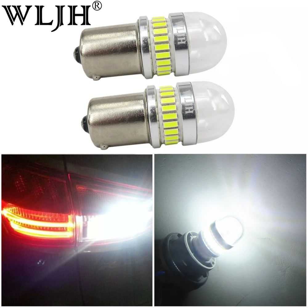 WLJH 2x Высокая мощность Белый Красный Янтарный 1156 7506 P21W BA15S светодиодный 3030 4014 чип