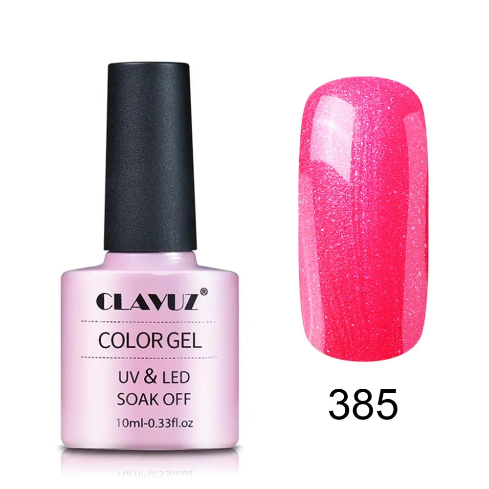 CLAVUZ Красочные Блеск лак для ногтей Long lasting Soak off светодио дный УФ гель 10 мл Розовый