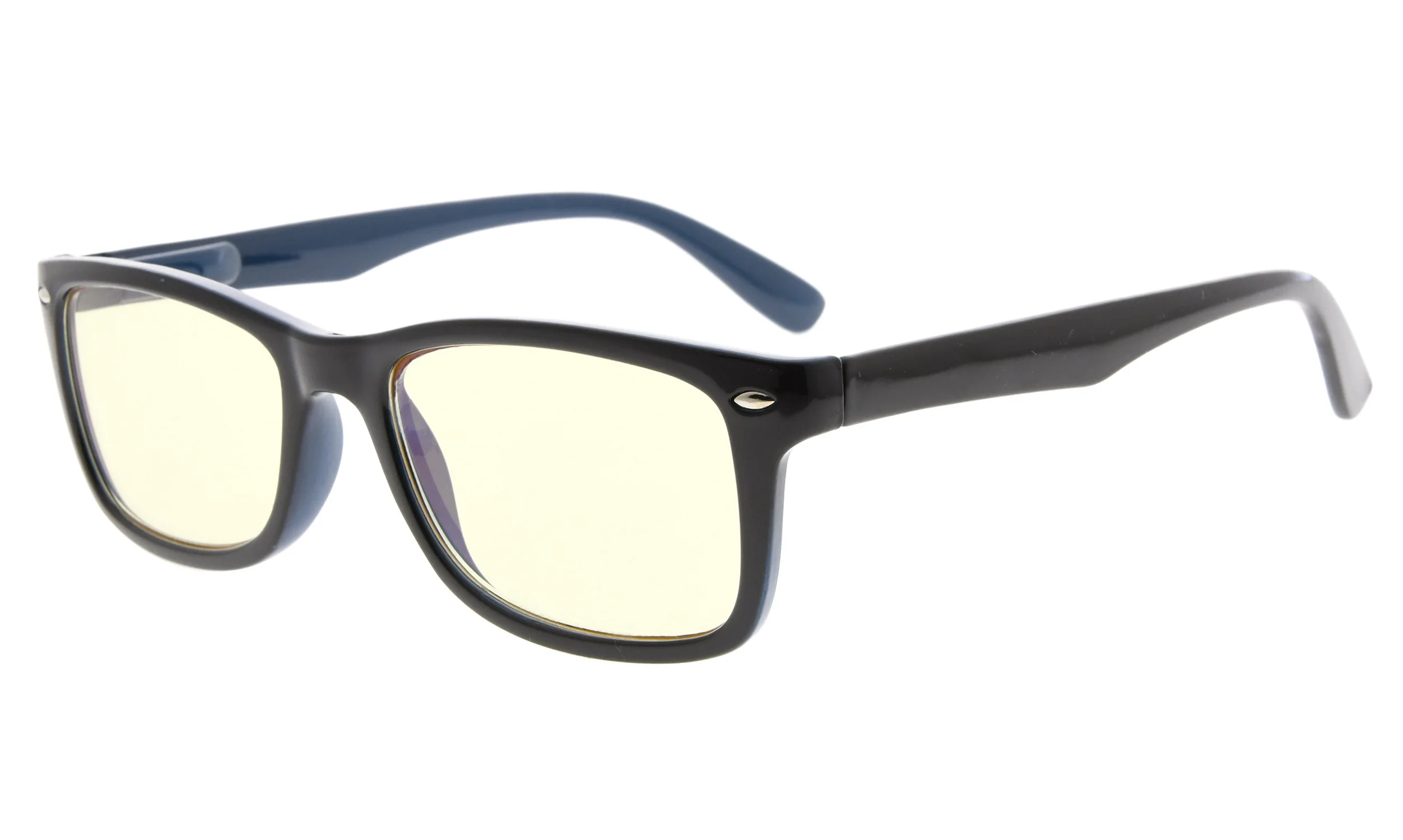 BlackBlue CG075 Eyekepper компьютерные читатели весна-петли качество классический винтажный стиль компьютерные очки для чтения желтые тонированные линзы - Цвет оправы: BlackBlue