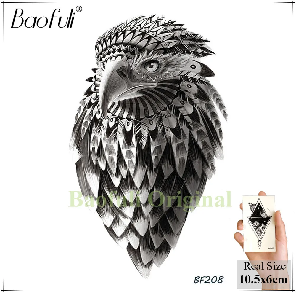 BBF208 Baofuli, реалистичные, треугольные, Лев, тигр, геометрические, Временные татуировки, наклейки, нарисованные листья, водонепроницаемые татуировки для женщин и мужчин, фальшивые татуировки - Цвет: BBF208