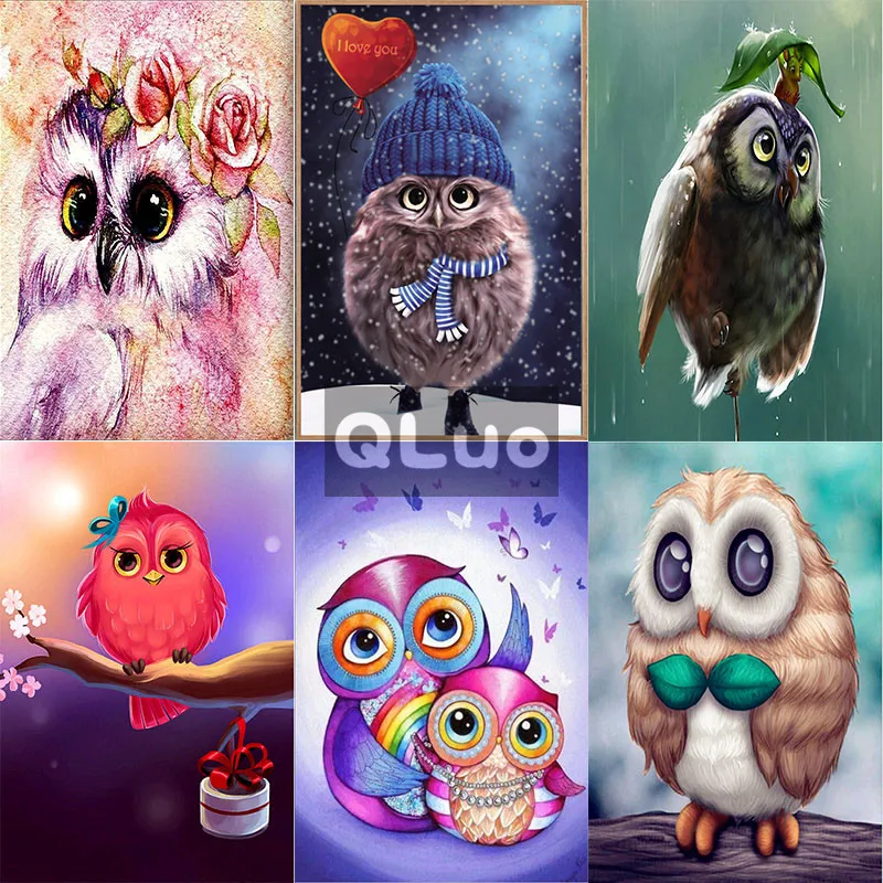 QLuo 5D восхитительный мультфильм Фотографии Совы новый год подарок для детей