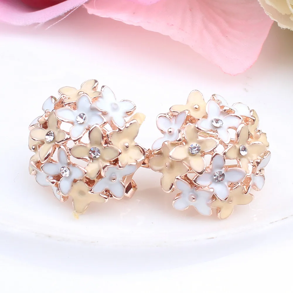 Женские серьги пусеты розовый лист с кристаллами стразами 2018|fashion stud earrings|stud