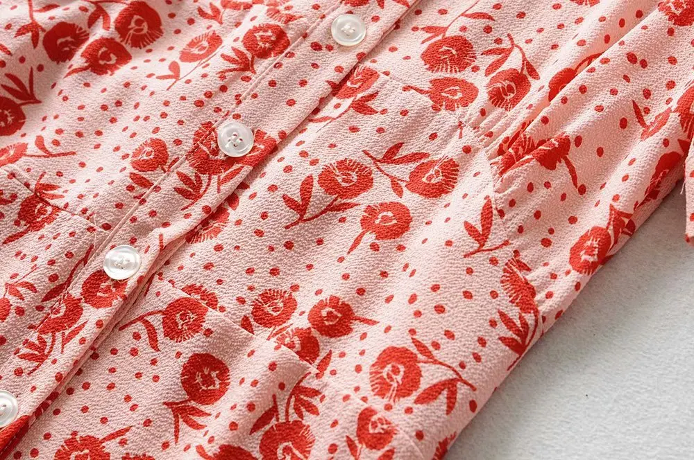 Bazaleas Франции установлены vestidos центральные значки течет винтажное платье-миди темно подсолнечника печати летнее платье Прямая