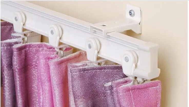 1miter rails curved/straight track plastic Nanometer silence Flat curved track curtain hook single double Track pole Accessories