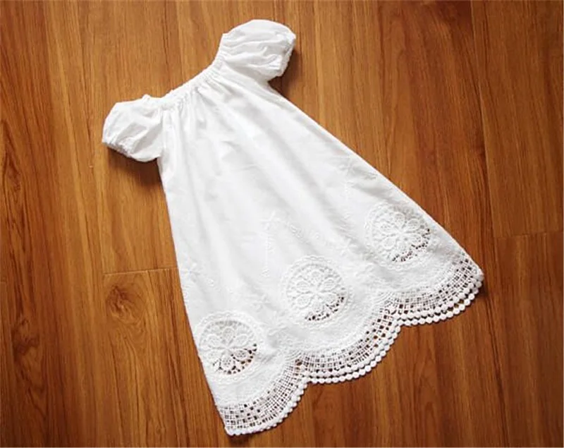 Прелестная Одежда для маленьких девочек милое кружевное прямое платье с