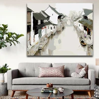 diy colorings pictures by numbers with colors jiangnan water town chinese style picture drawing painting by numbers framed home