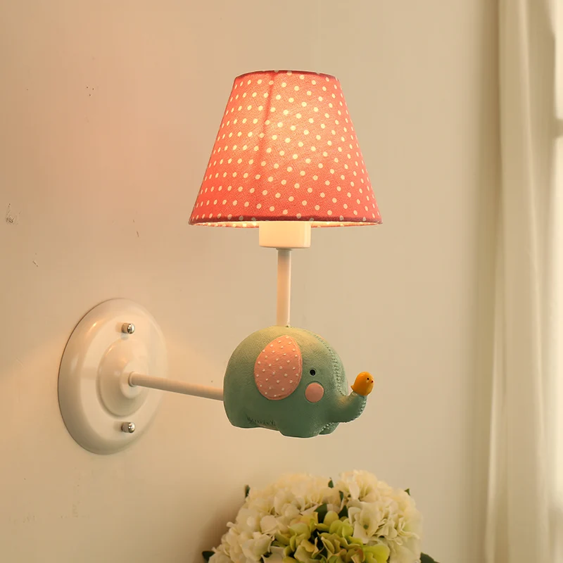 Милый детский светильник со слоном настенный из смолы для спальни и подростков