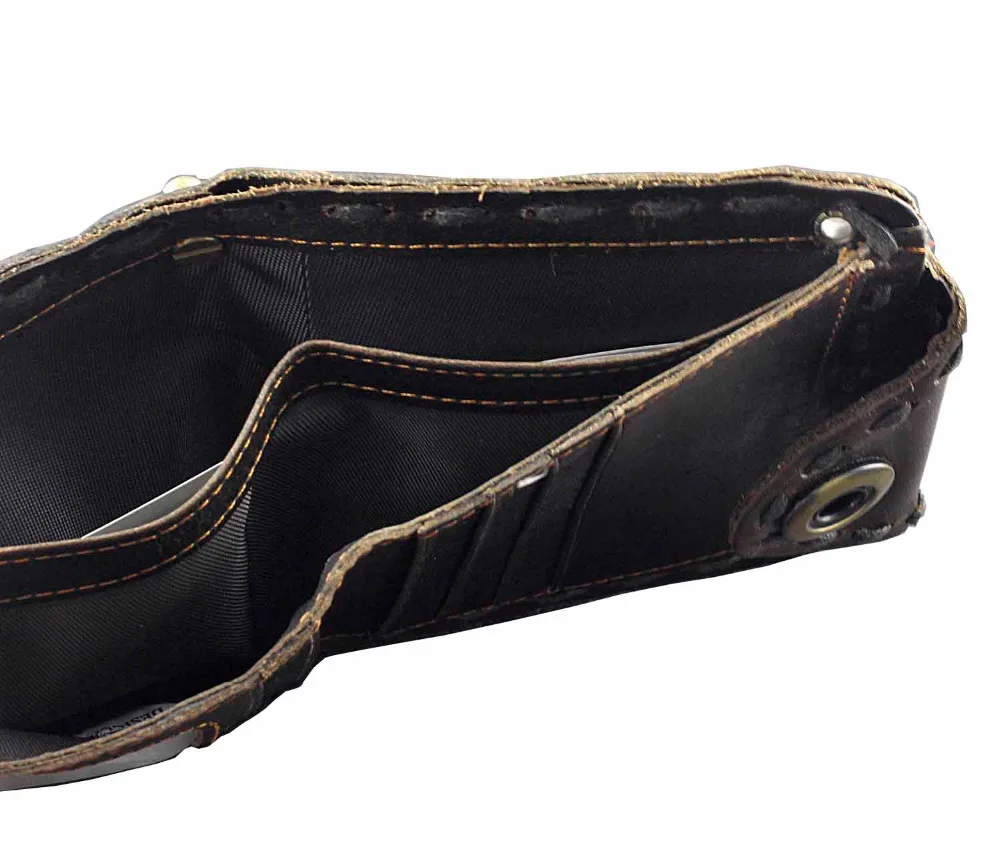 Винтажный Мужской кошелек из натуральной коровьей кожи с двойной складкой и