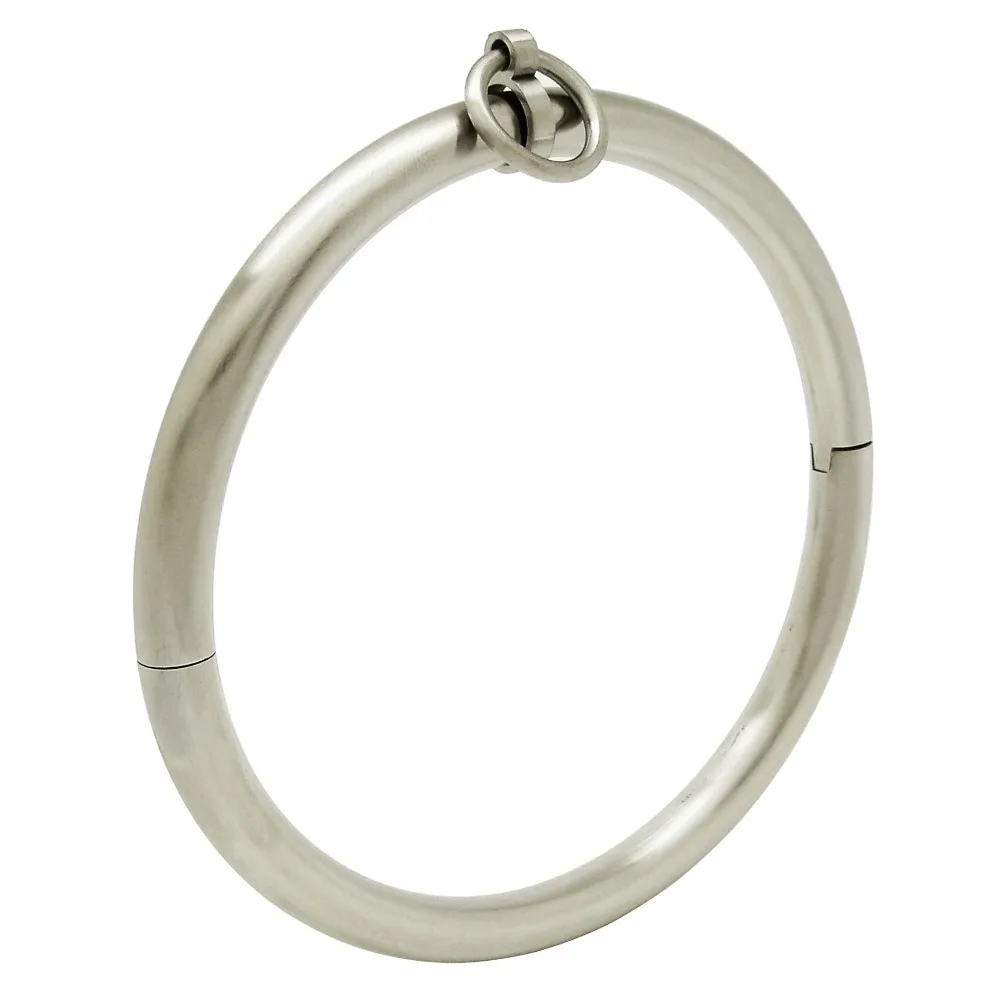 Матовый нержавеющая сталь ведомого Воротник круглый Чокеры замок ожерелье в