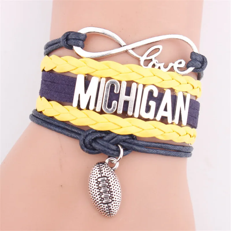 Ювелирные изделия Бесконечность футбольный браслет для спортивной команды