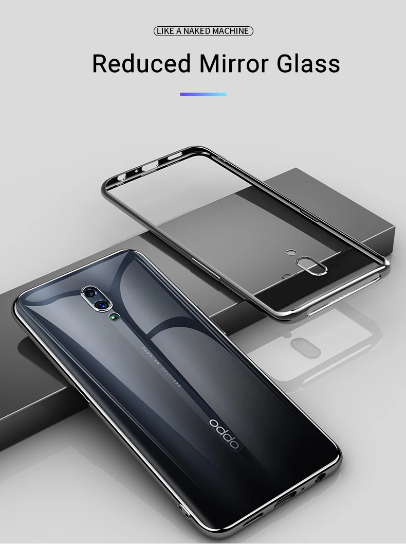 Роскошный прочный прозрачный ТПУ чехол с покрытием для Oppo Reno 10x Zoom, мягкая силиконовая защитная задняя крышка для Reno 6,4''