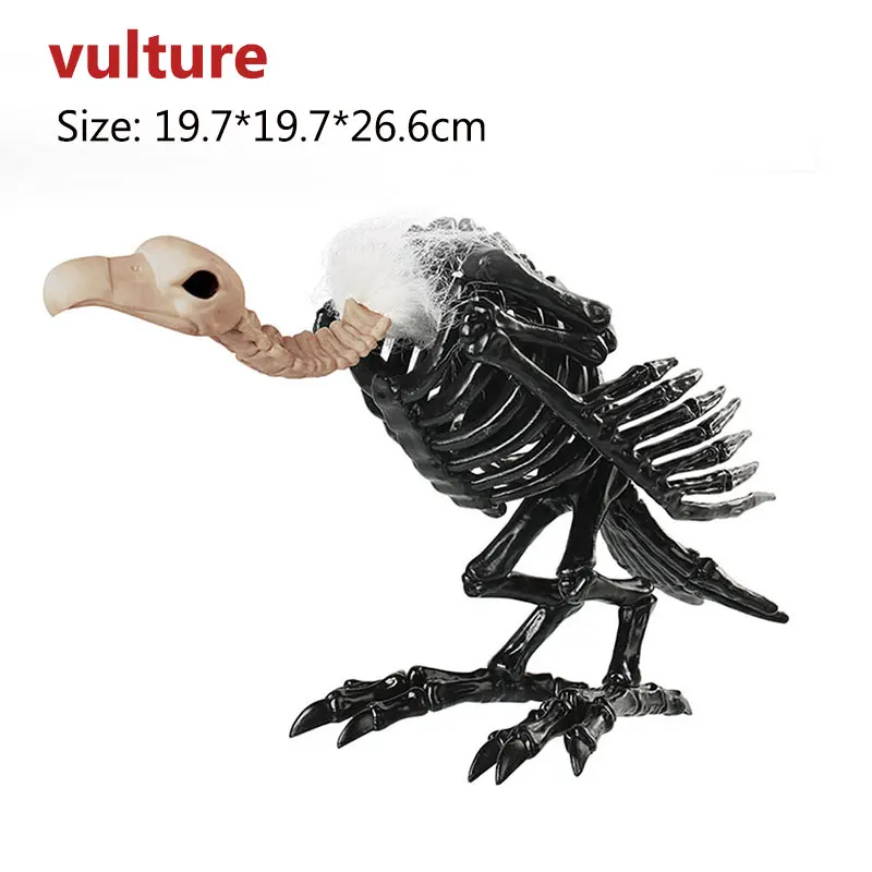 vulture black Украшения для Хэллоуина, реквизит, животные, скелет, украшения, летучая мышь/паук/дракон/птица, кости для Хэллоуина, ужасы, вечерние украшения для дома - Цвет: vulture black