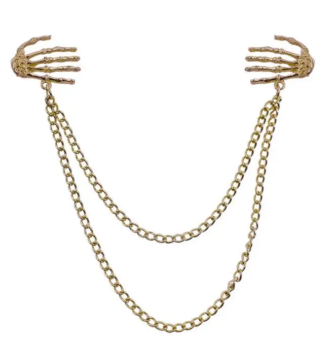 Модная Двойная Цепочка в готическом стиле панк кисточка череп ручная одежда