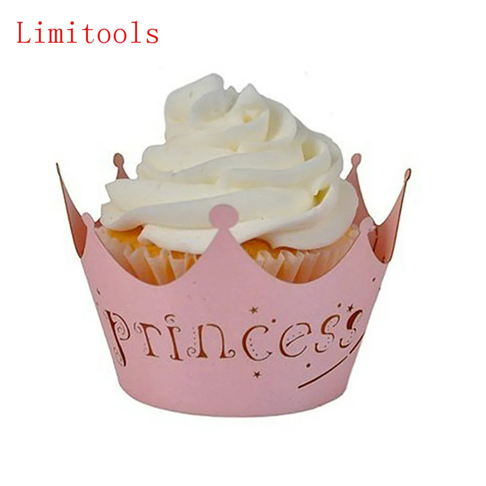 12 шт./лот стильная бумажная кружевная чашка в виде короны принцессы ажурные