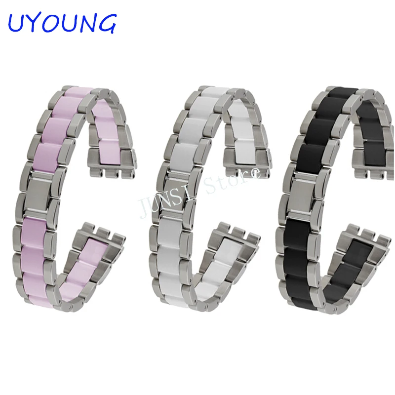 Ремешок для часов UYOUNG Swatch YGS716 YAS100 качественная нержавеющая сталь + керамический
