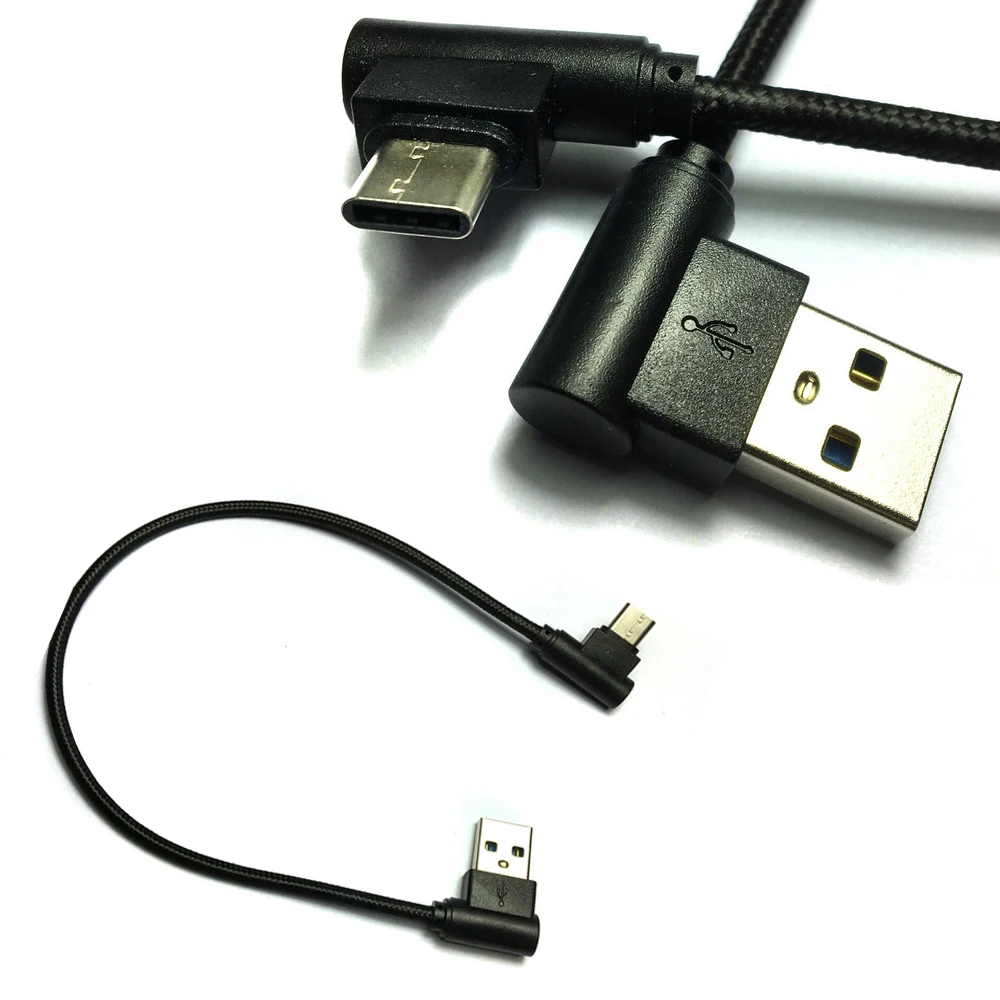 Новый универсальный черный 20 см короткий тканый левый угол 90 градусов USB A на