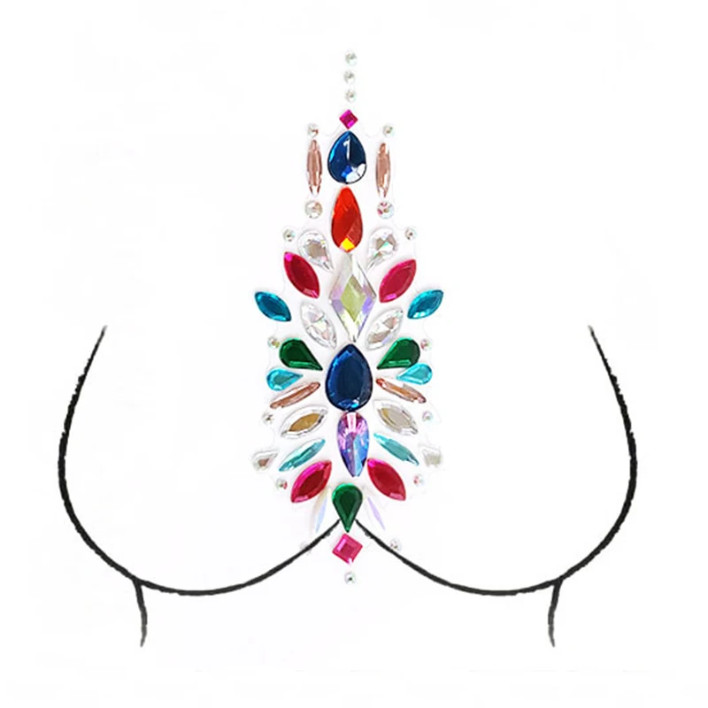 1 шт. акриловая полимерная мозаика разноцветная наклейка Bindi ручной работы в богемном стиле для сосков украшения для танцоров наклейка на грудь