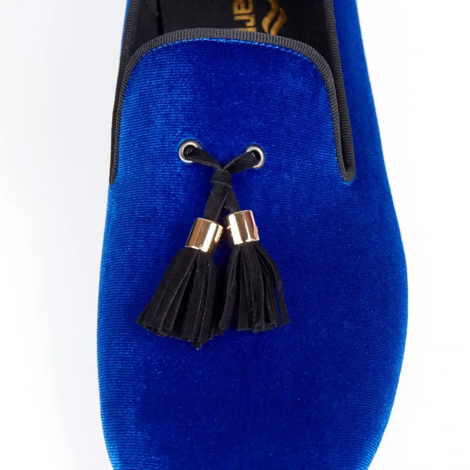 Harpelunde Mens Shoes Casual Blue Velvet Loafers Tassel Flats Free Shipping Size 6-14 | Обувь
