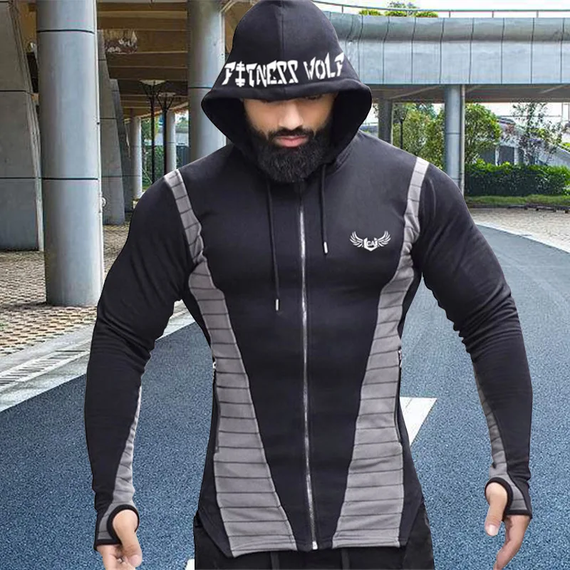 

Maoxzon Men's Fashion Slim Fitness Hoodies Sweatshirts For Male Black Casual Workout Jogger Zipper Hooded Sweatshirt Outerwear