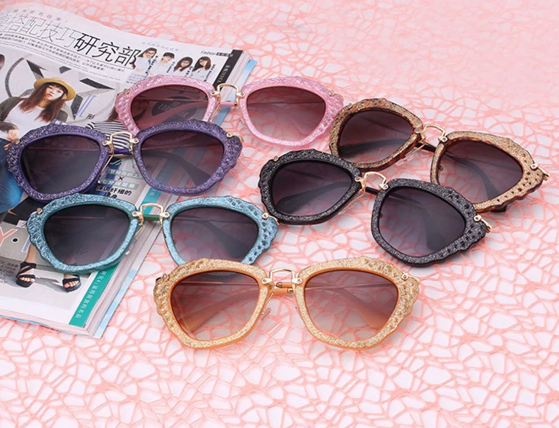 Винтаж Bling Блеск роскоши Брендовая Дизайнерская обувь Солнцезащитные очки для