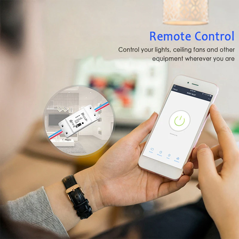 DIY WiFi умный светильник, универсальный таймер выключателя, приложение Smart Life, беспроводной пульт дистанционного управления, работает с Alexa Google Home