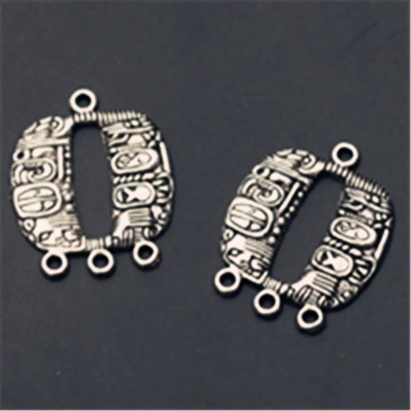 

8pcs Silver Color Lost Civilization Mayan the door of rebirth Charm Earrings Bracelets DIY Metal Jewellery Alloy Connectors
