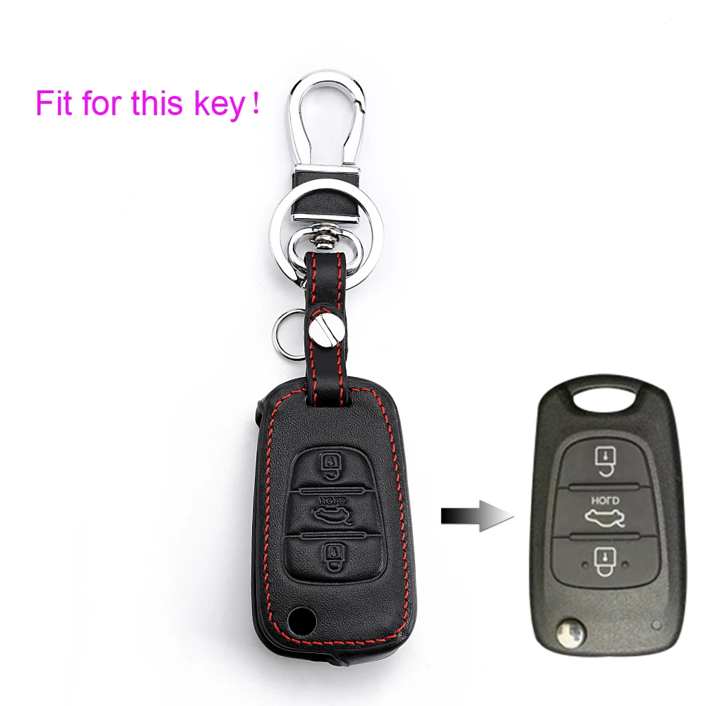 Кожаный чехол для автомобильного ключа Xinyuexin Kia RIO K2 K5 Sportage Sorento Ceed Hyundai i20 i30 i35 iX20 iX35
